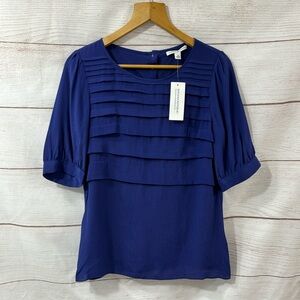 NEW blue Banana Republic short sleeve blouse shirt size Medium